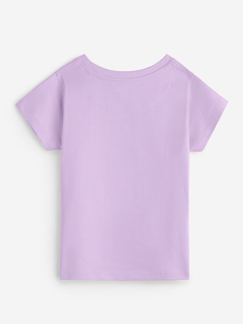Solids: Lavender Young Girls Cotton T-Shirts (8-14 Yrs)