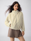Textured Jacket: Almond Women Oversized Jackets