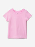 Solids: Pink Girls Cotton T-Shirts (2-8 Yrs)