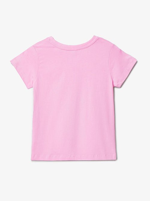 Solids: Pink Girls Cotton T-Shirts (2-8 Yrs)