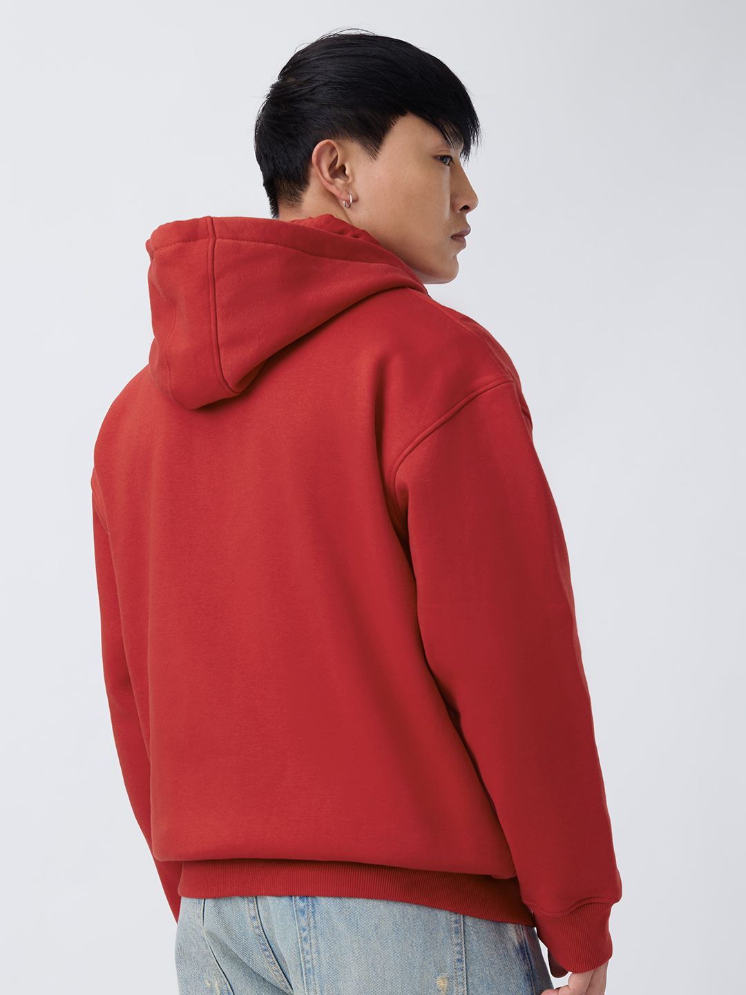 Oversized Hoodie: Blazing Red Men Oversized Hoodies