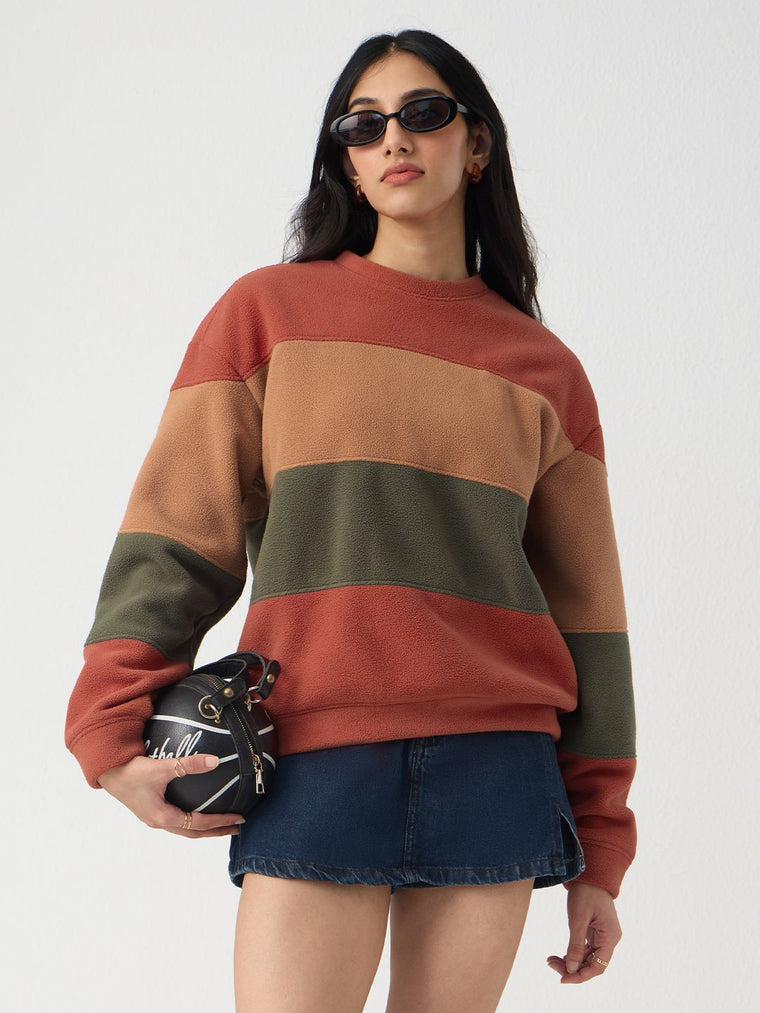 Polar Fleece Sweatshirt: Tranquil Women Oversized Sweatshirts