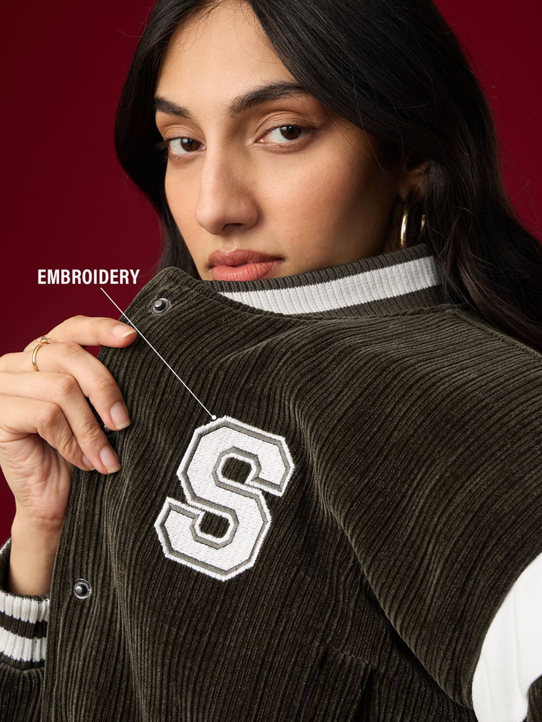 Souled Originals: Chocolate Women Varsity Jackets