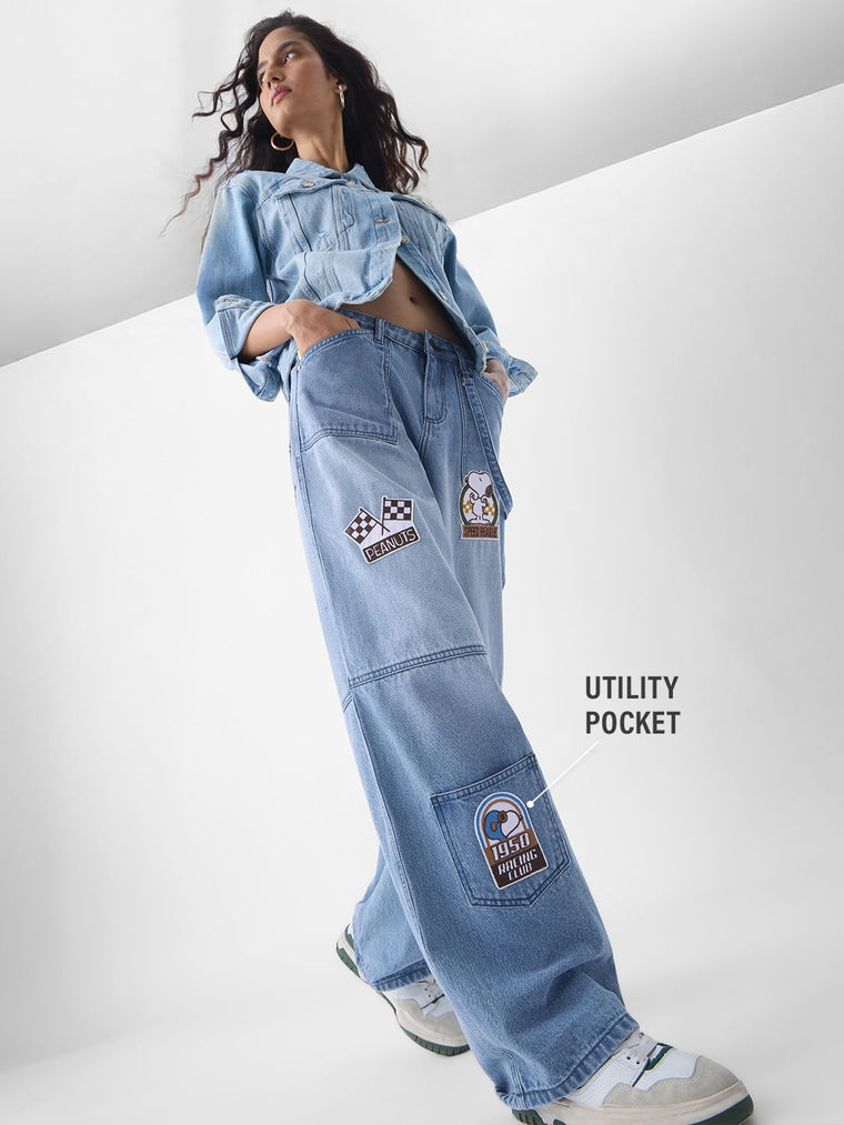 Peanuts: Racing Club Women Baggy Denims
