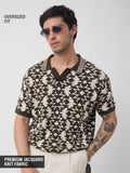 Jacquard Polo: Brown Oversized Polos