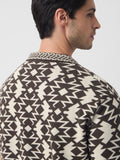 Jacquard Polo: Brown Oversized Polos