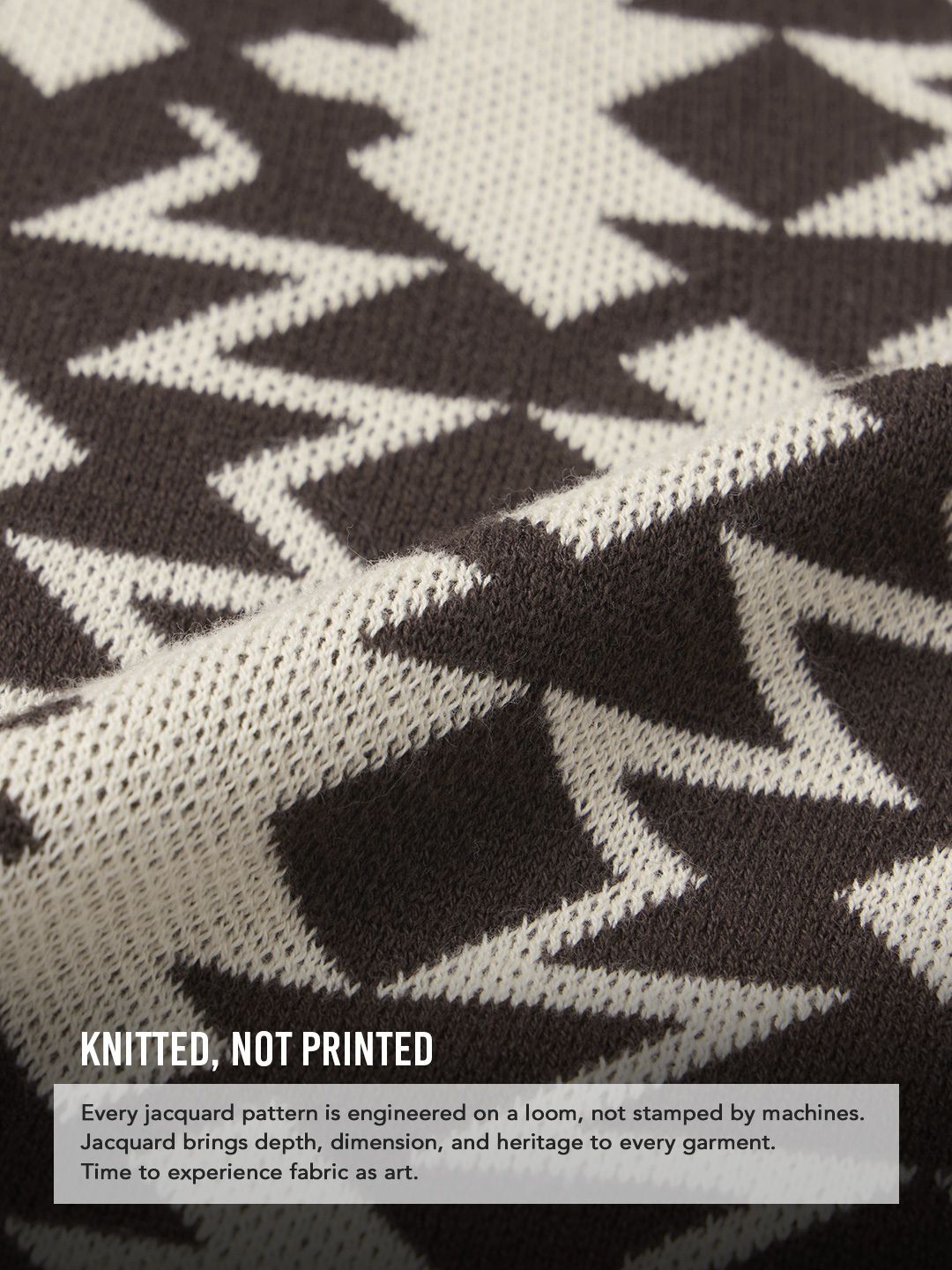 Jacquard Polo: Brown Oversized Polos