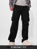 Solids: Ink Black Men Parachute Pants