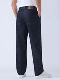 Pleated Denim: Indigo Men Straight Fit Jeans