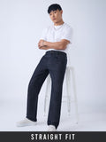 Pleated Denim: Indigo Men Straight Fit Jeans