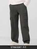Solids: Charcoal Black Men Cargo Pants
