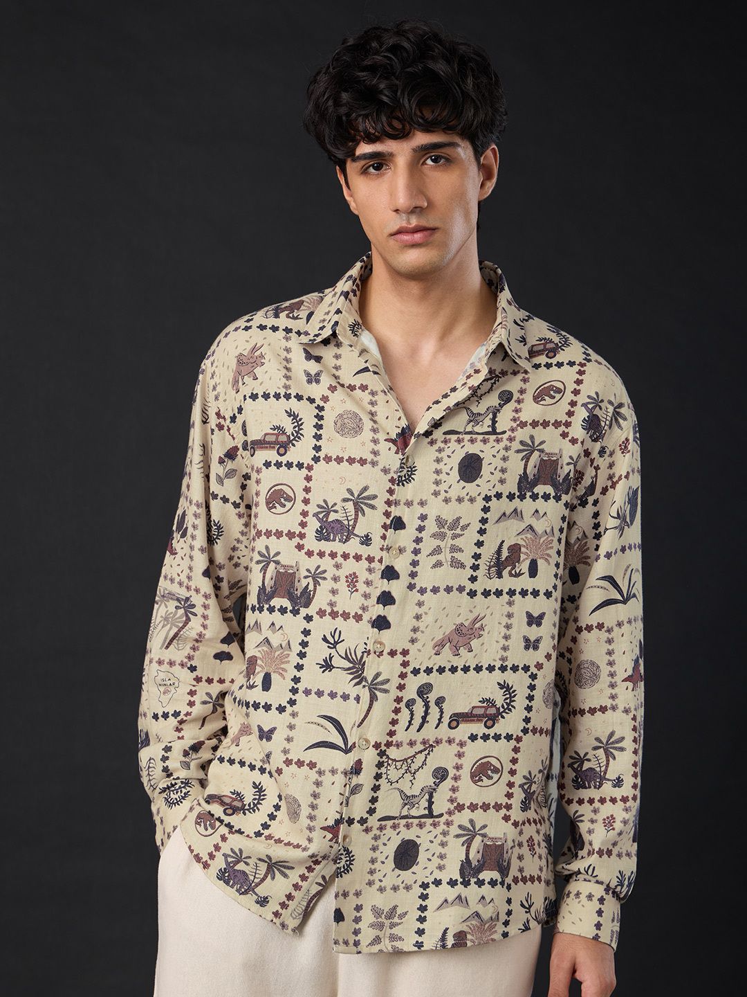 Jurassic Park: Tilescape Men Relaxed Shirts