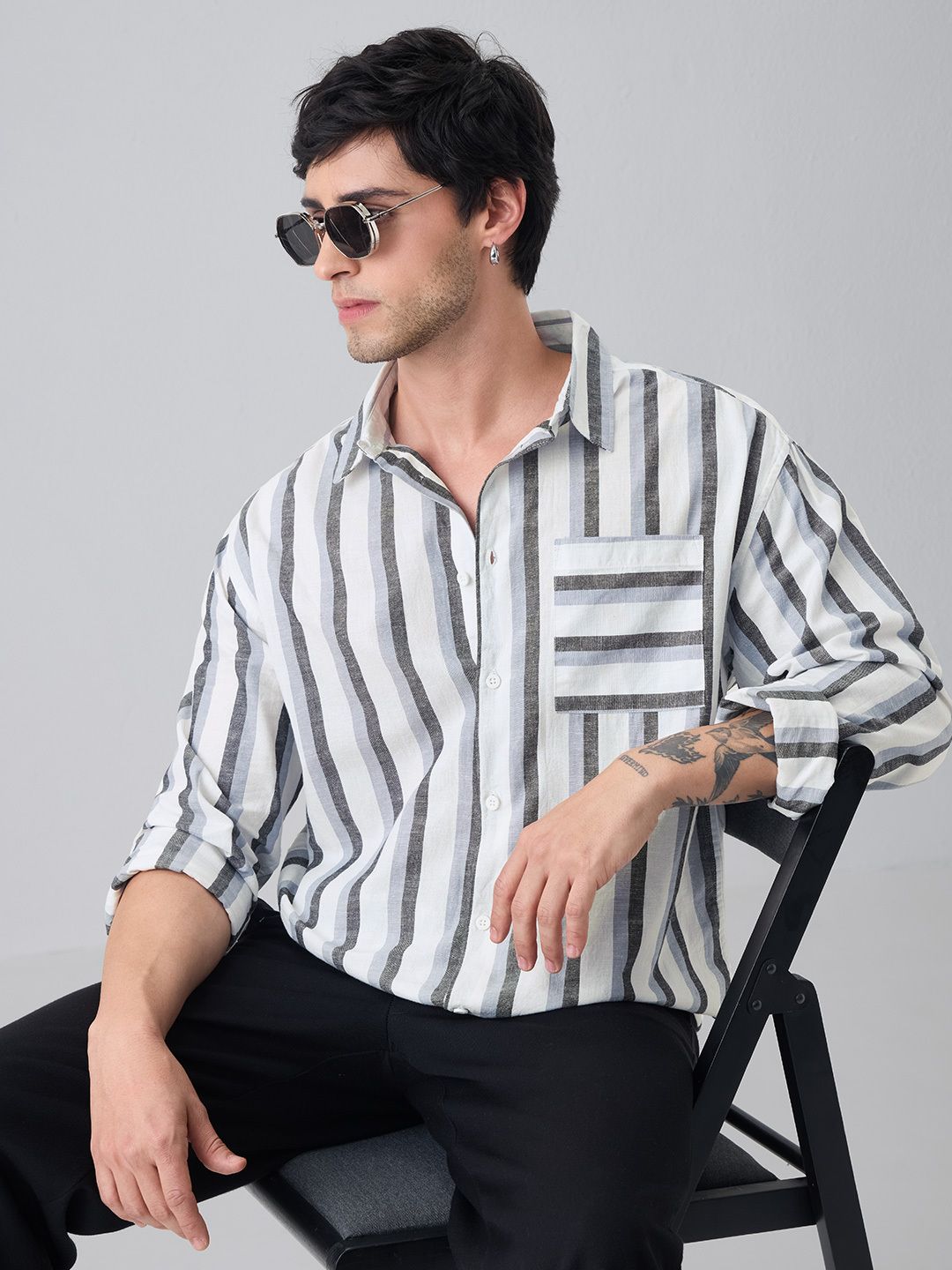 Cotton Linen Stripes: Mystique Cotton Linen Shirts