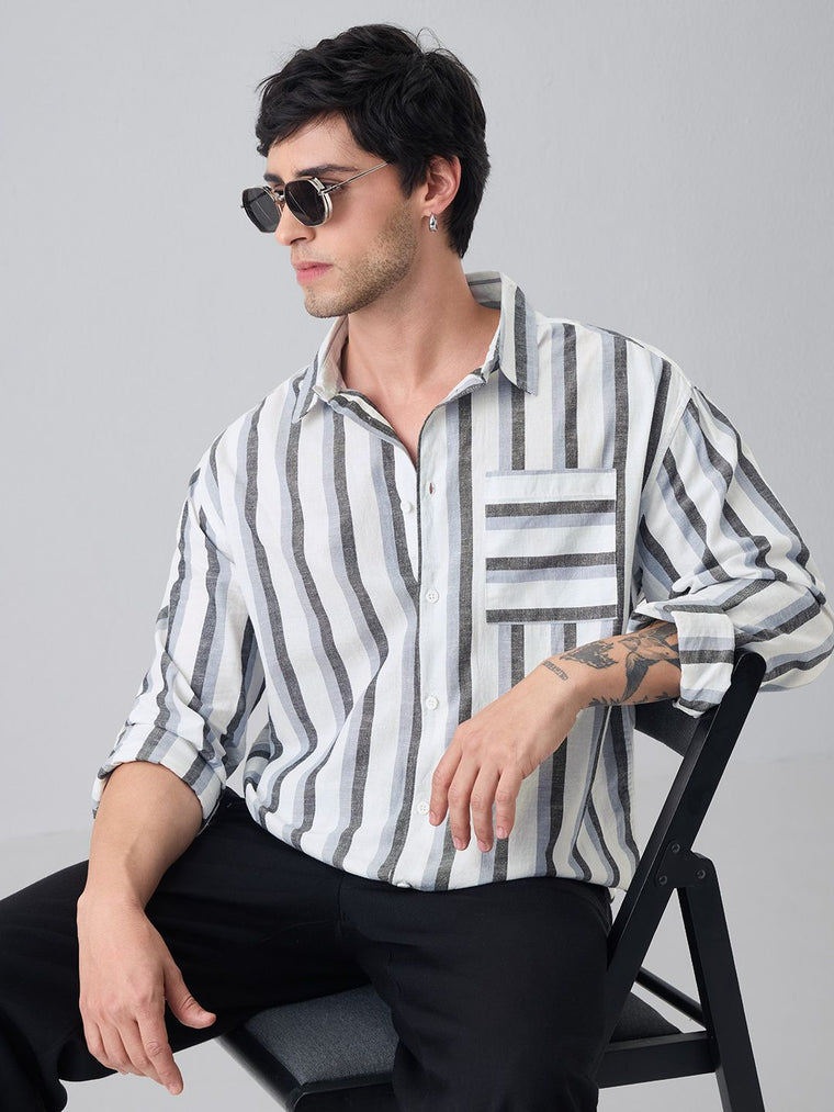 Cotton Linen Stripes: Mystique Cotton Linen Shirts