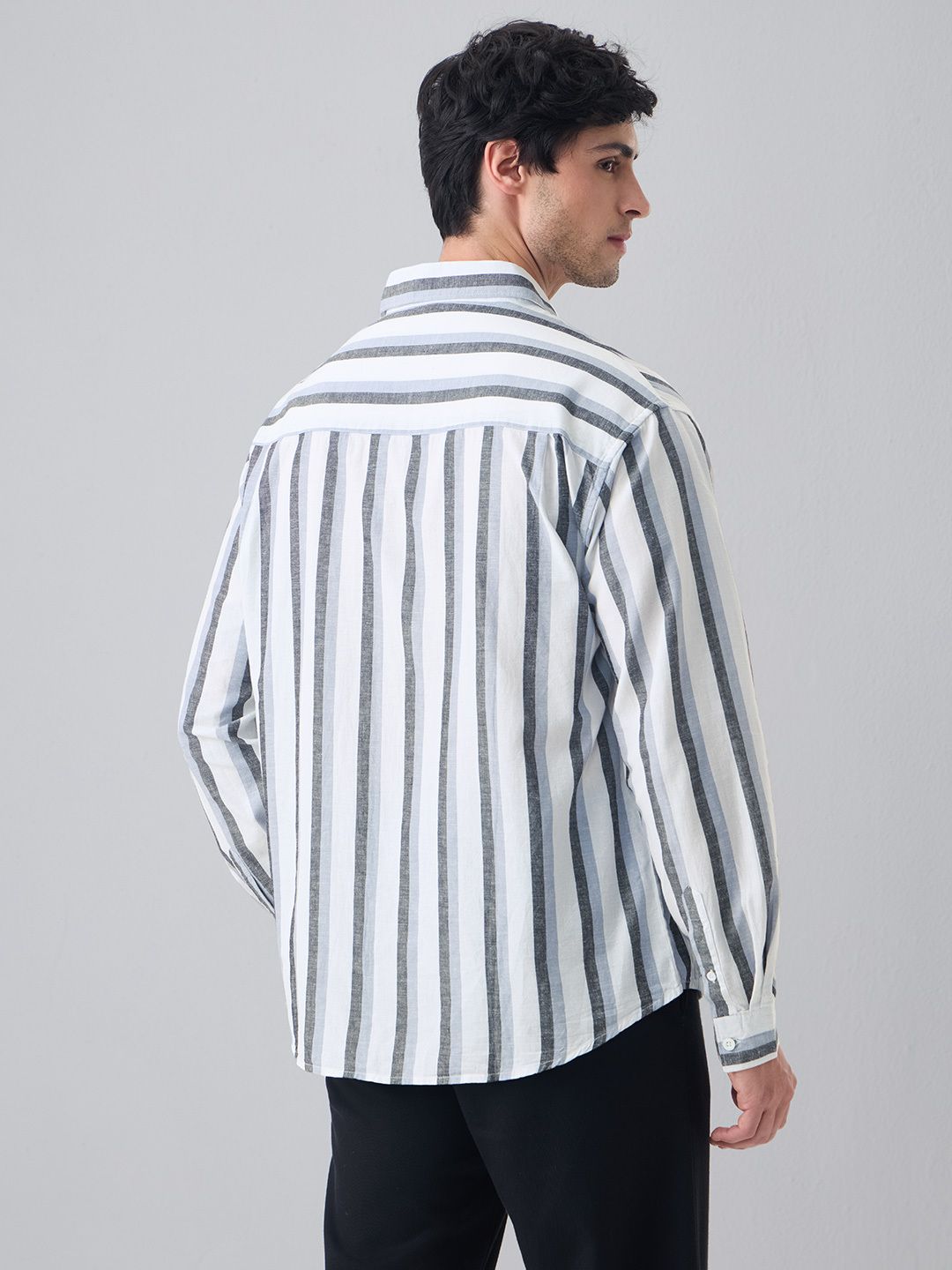 Cotton Linen Stripes: Mystique Cotton Linen Shirts
