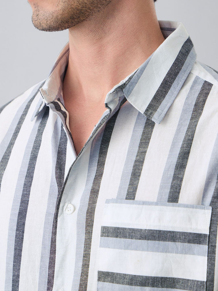 Cotton Linen Stripes: Mystique Cotton Linen Shirts