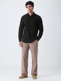 Cotton Linen: Soft Black Cotton Linen Shirts
