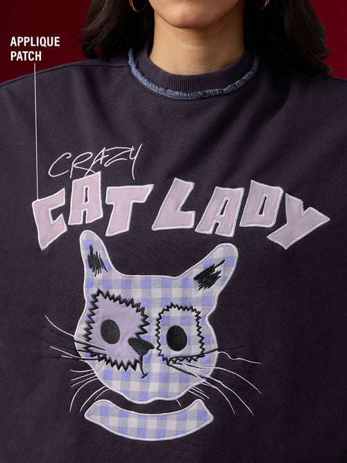 TSS Originals: Cat Lady Women Oversized Sweatshirts