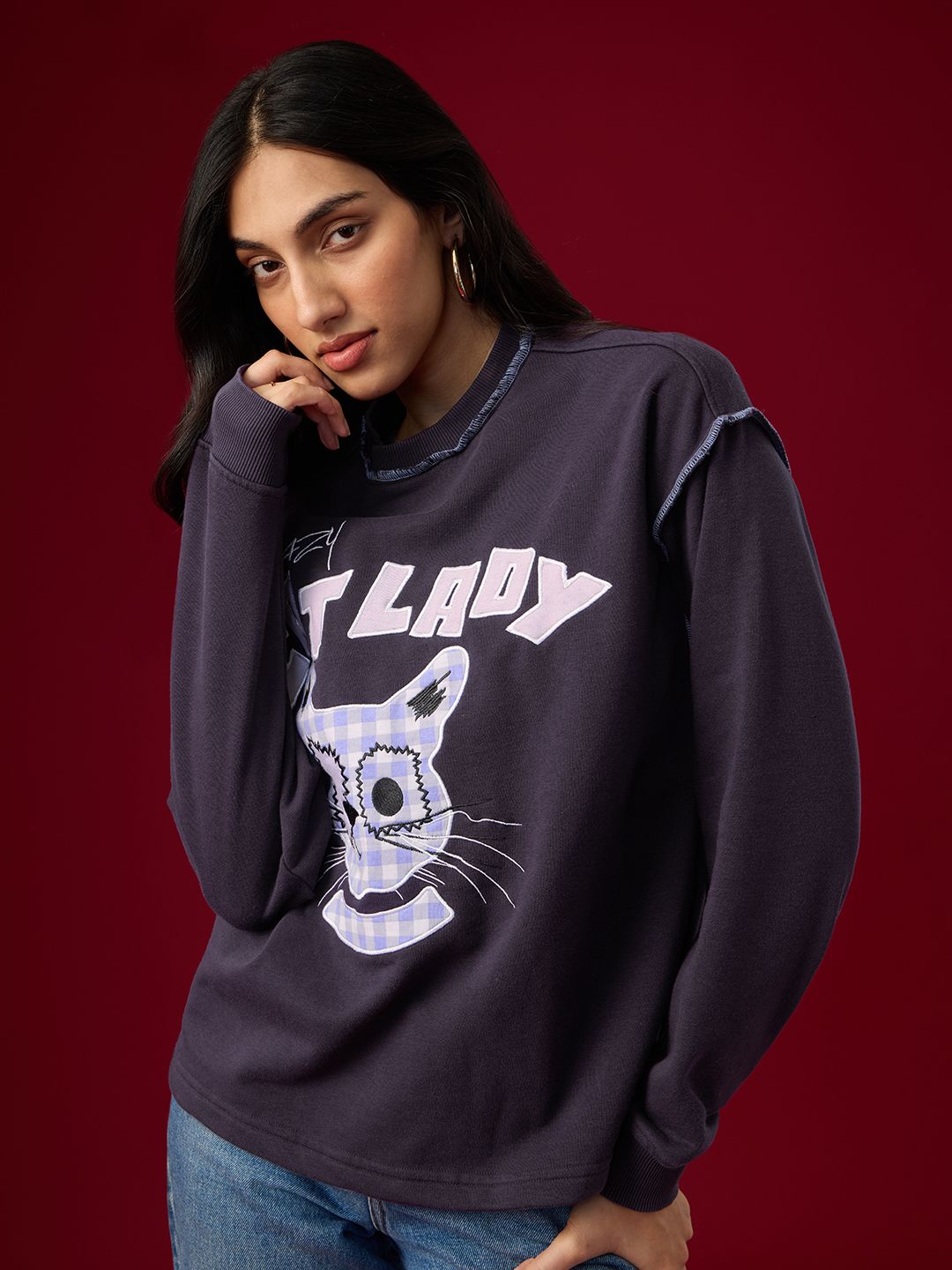 TSS Originals: Cat Lady Women Oversized Sweatshirts