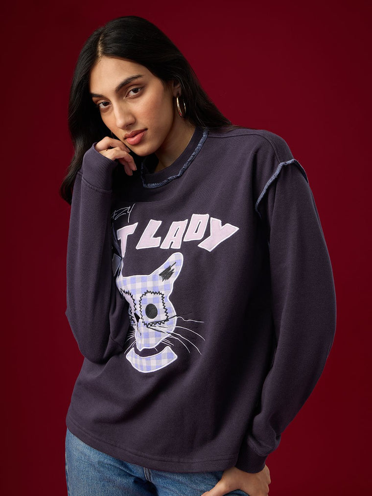 TSS Originals: Cat Lady Women Oversized Sweatshirts