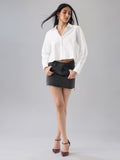 Cotton Linen Shirt: Platinum Women Cropped Shirts