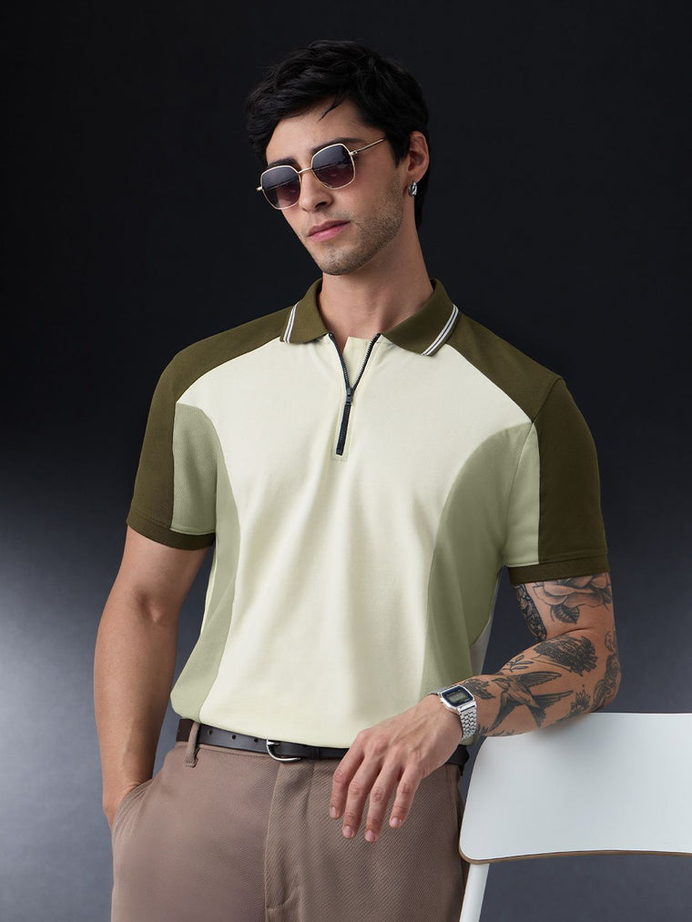 Colourblock Polo: Matcha Classic Polos