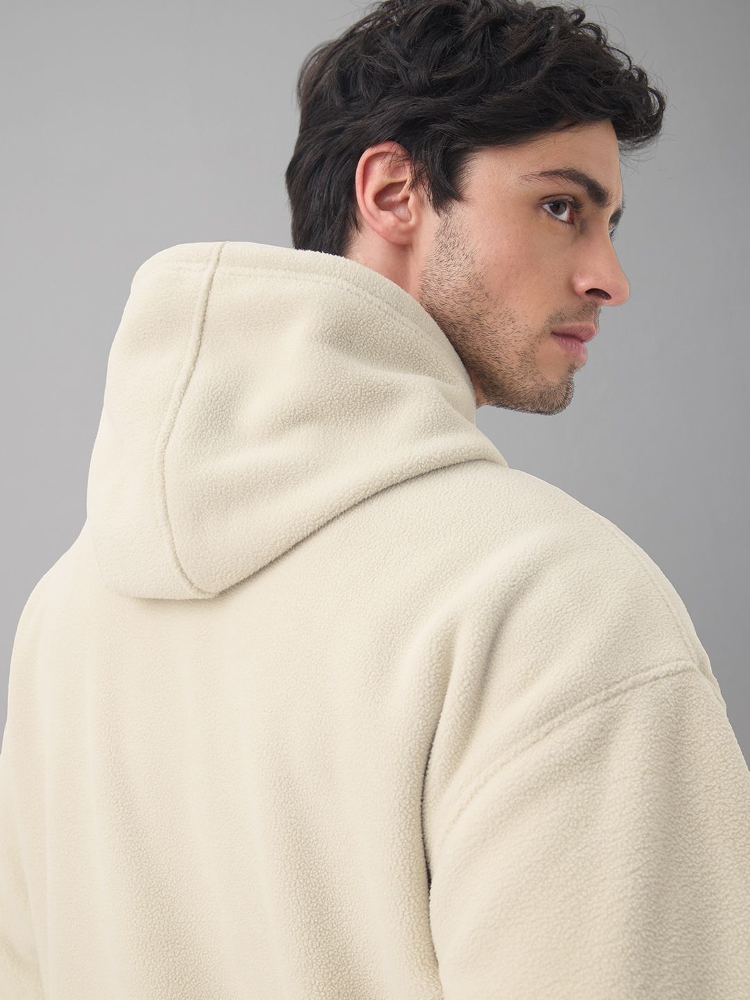 Oversized Hoodie: CrÃ¨me Men Oversized Hoodies