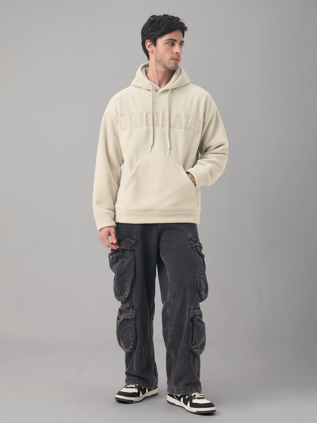 Oversized Hoodie: CrÃ¨me Men Oversized Hoodies