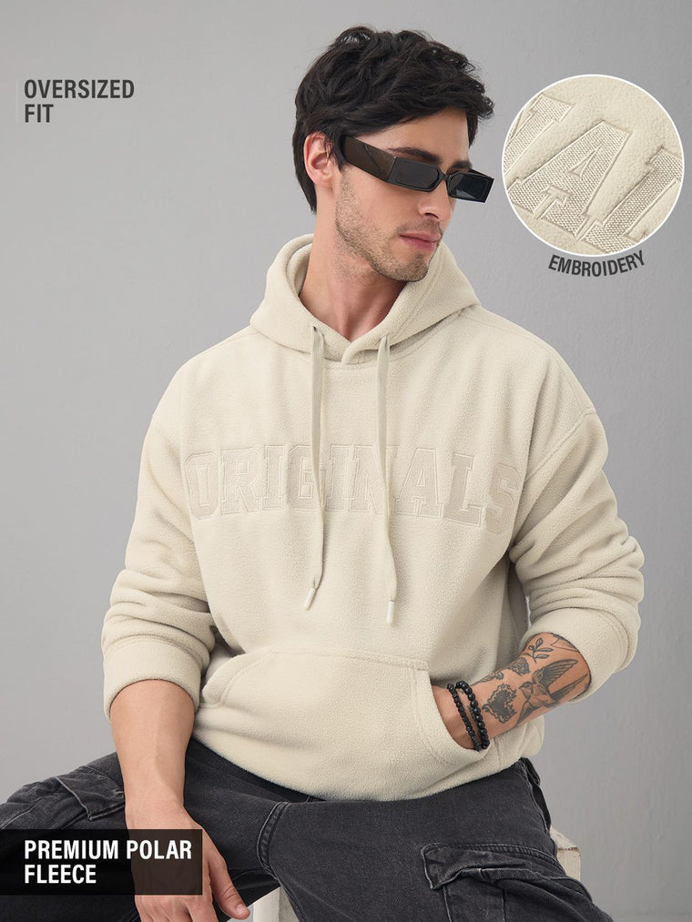 Oversized Hoodie: CrÃ¨me Men Oversized Hoodies