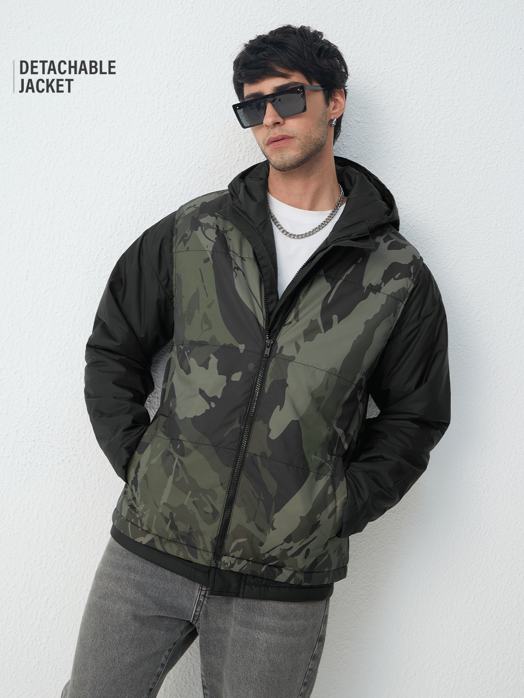 Detachable Jacket: Street Combat Men Puffer Jackets
