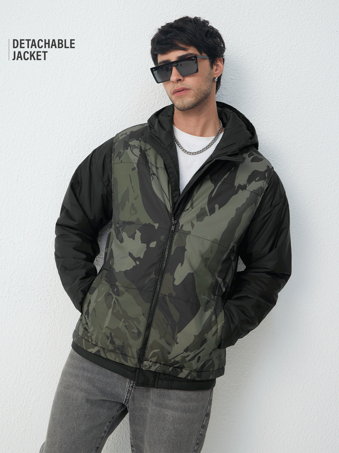 Detachable Jacket: Street Combat Men Puffer Jackets