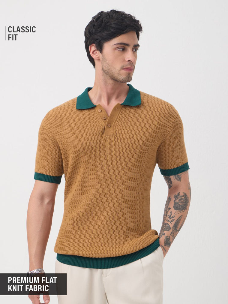 Textured Flat Knit: Hazel Textured Polos