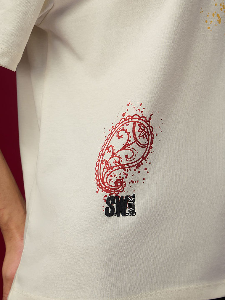 S.W.SMILEY: Desi Smiley Women Oversized T-Shirts