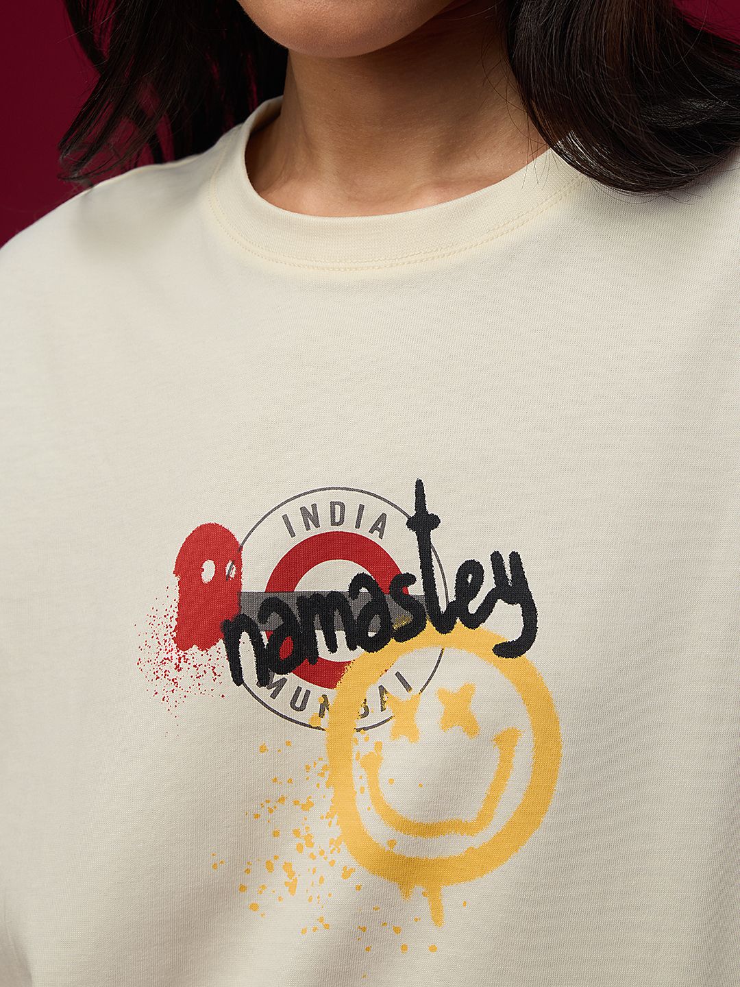 S.W.SMILEY: Desi Smiley Women Oversized T-Shirts