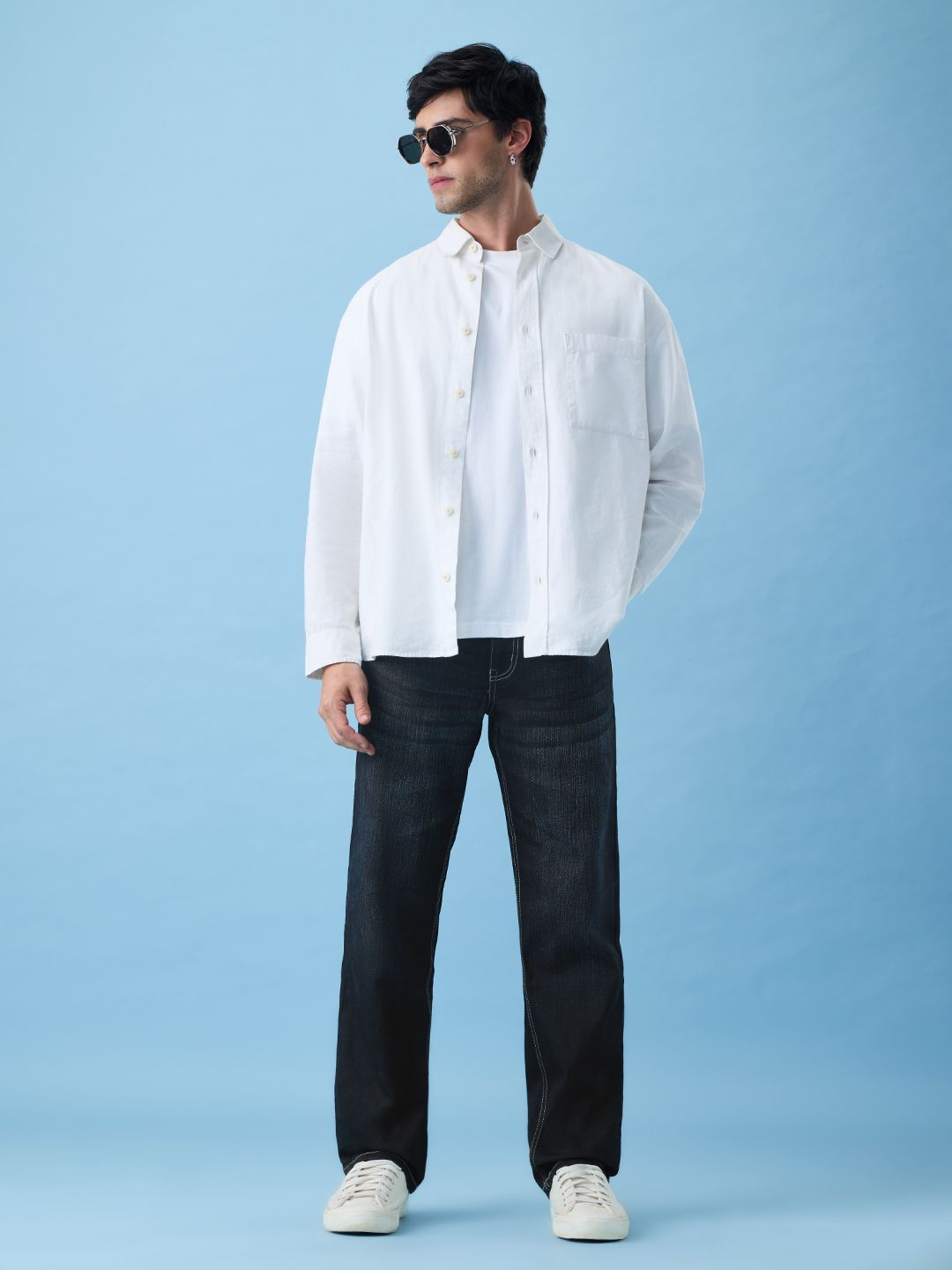 Straight-Fit Denim: Urban Blue Men Straight Fit Jeans