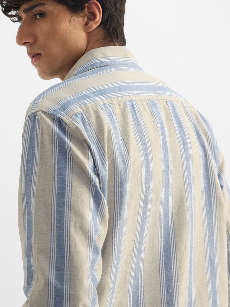 Cotton Linen Stripes: Ridge Cotton Linen Shirts