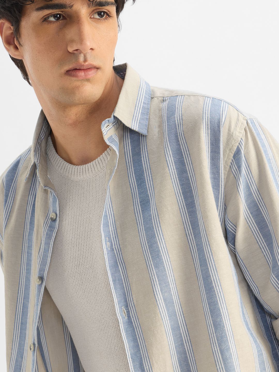 Cotton Linen Stripes: Ridge Cotton Linen Shirts