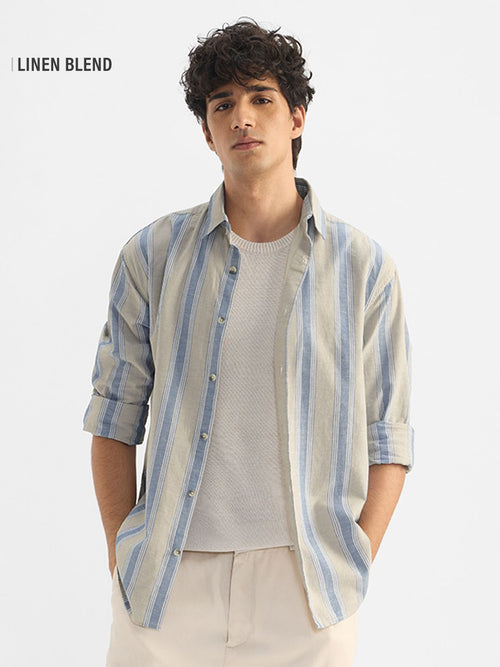 Cotton Linen Stripes: Ridge Cotton Linen Shirts