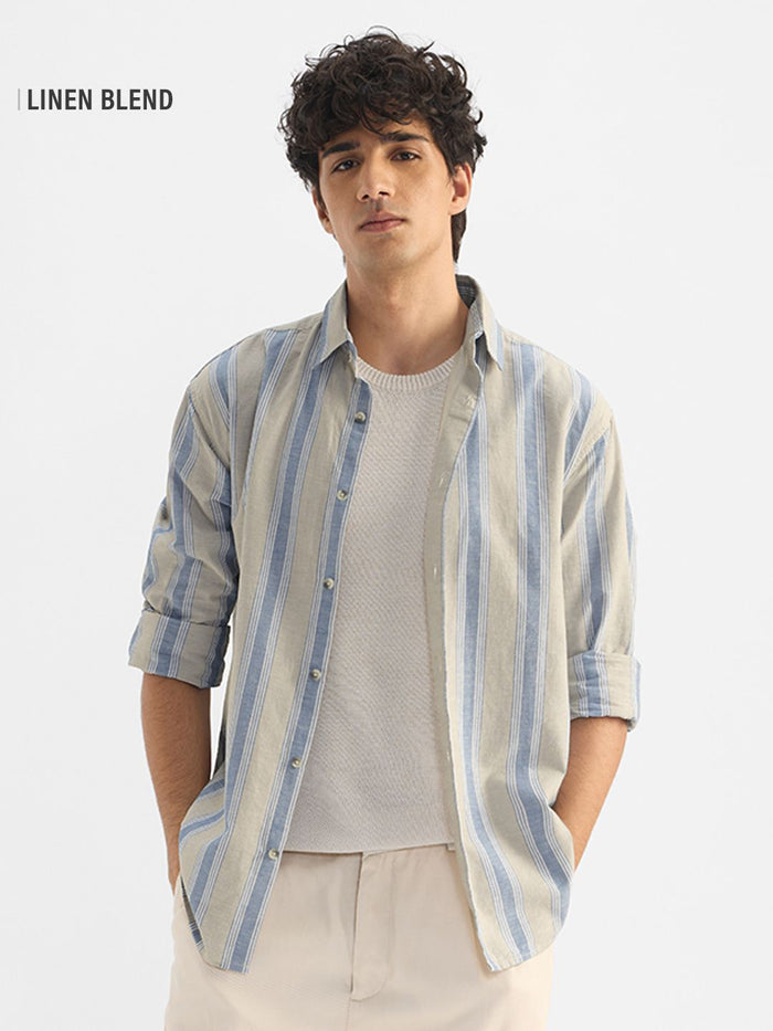 Cotton Linen Stripes: Ridge Cotton Linen Shirts