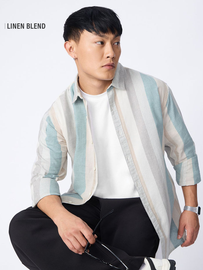 Cotton Linen Stripes: Seabound Cotton Linen Shirts