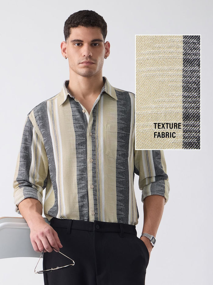 Jacquard: Sandstone Men Textured Shirts