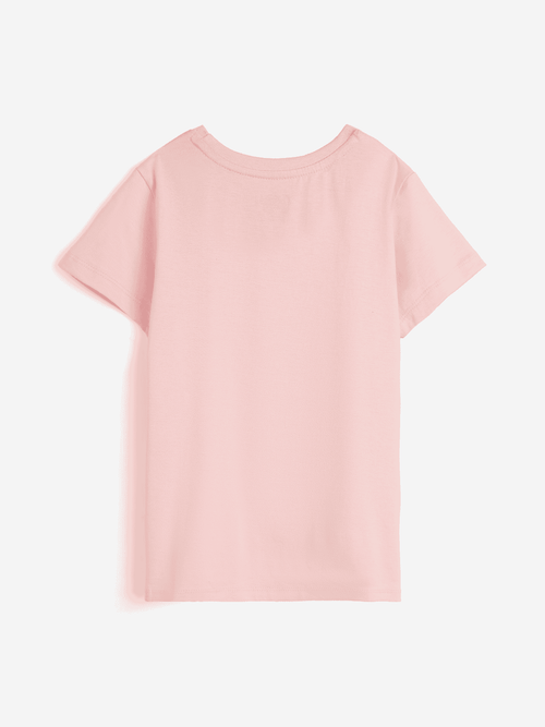 Solids: Peach Girls Cotton T-Shirts (2-8 Yrs)