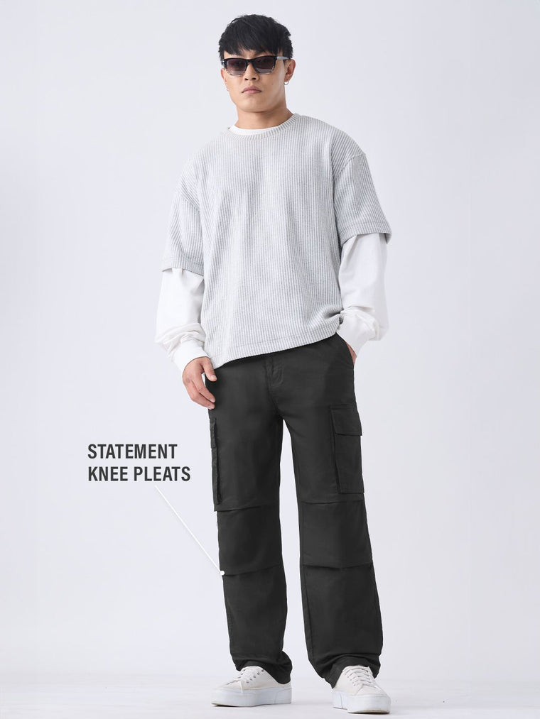 Parachute Pants: Noir Men Parachute Pants