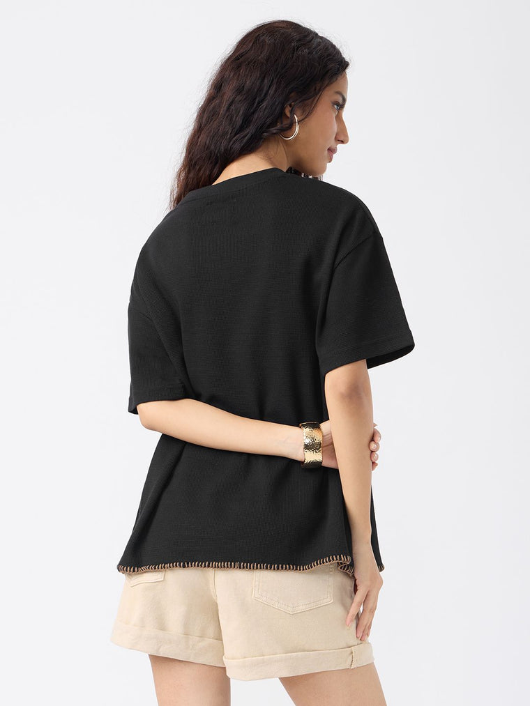 Slit T-Shirt: Karma Women Oversized T-Shirts
