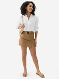 Cotton Linen Shirt: White Women Oversized Shirts