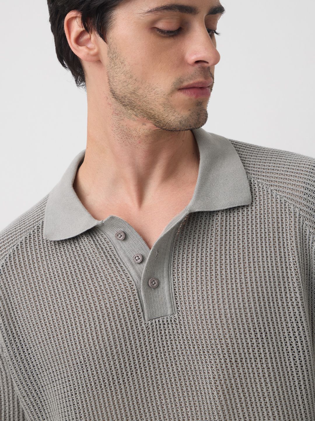 Open Knit: Slate Classic Polos