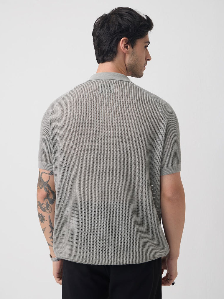 Open Knit: Slate Classic Polos