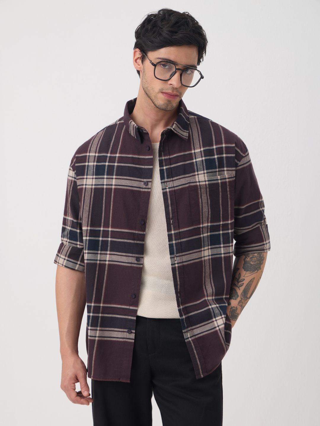 Plaid Shirt: Canvas Men Relaxed Shirts