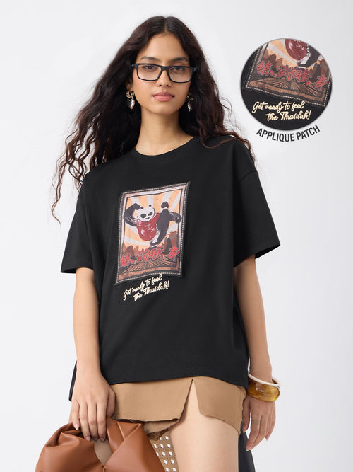 Kung Fu Panda: The Thundah Women Oversized T-Shirts