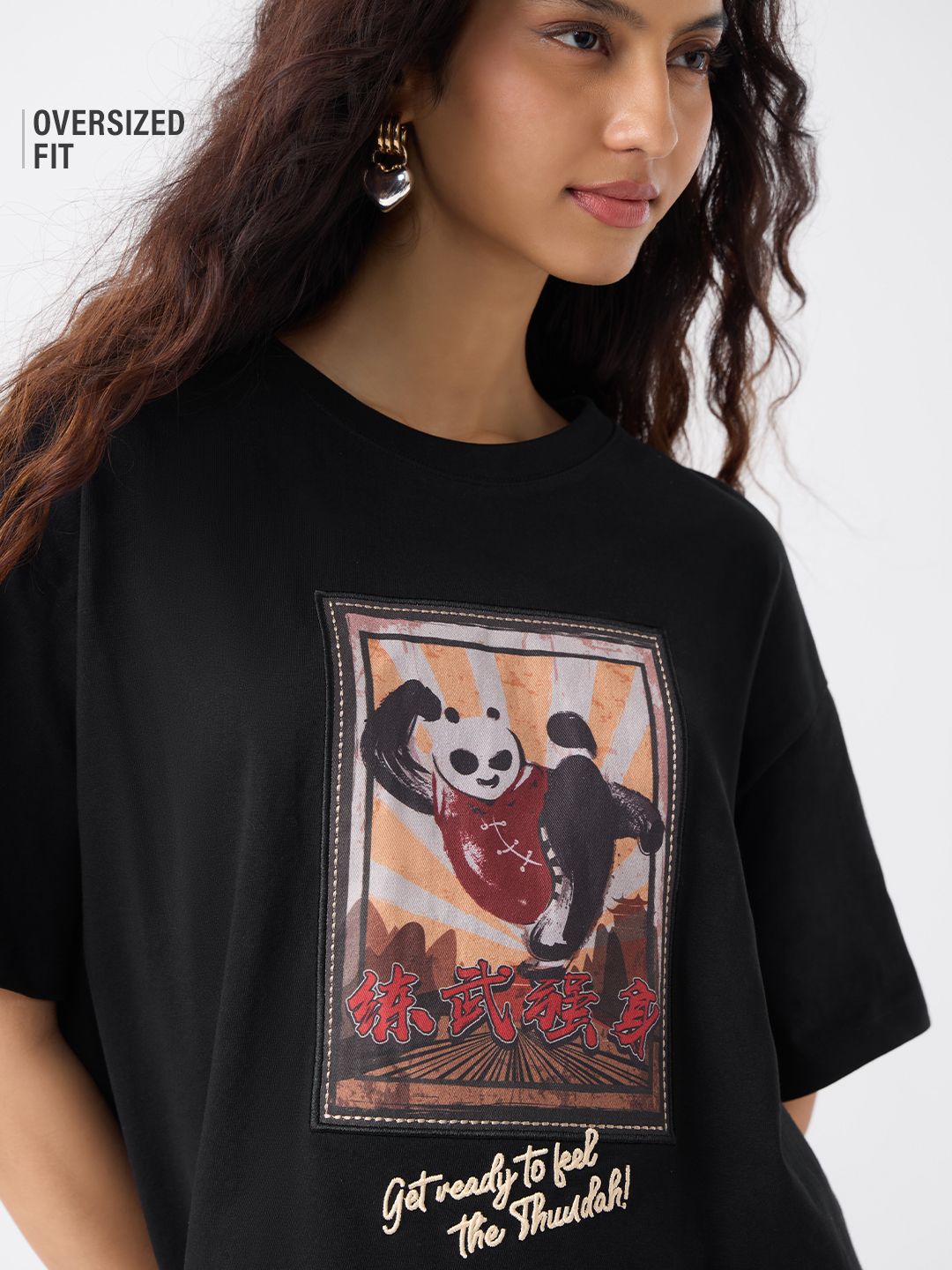 Kung Fu Panda: The Thundah Women Oversized T-Shirts